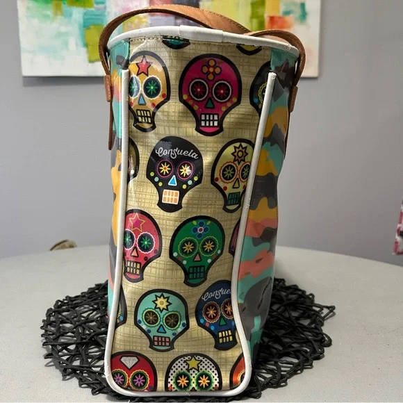 ❌SOLD❌Consuela Sunset Camo Legacy Classic Tote with Sugar Skull Accents - Picture 4 of 14
